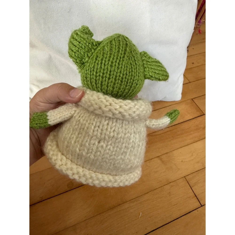 Handmade Knit Grogu Plush The Child Mandalorian Inspired Green Cream Stuffed Toy